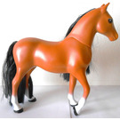 LEGO Dark Orange Horse with loose black hair (Chili)