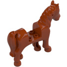 LEGO Mørk orange Hest med hvid Foran (93085)