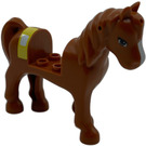 LEGO Dark Orange Horse with White Front with Bandage Sticker (93085)