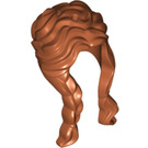 LEGO Dunkelorange Lange Braided Haar mit Vorderseite Sections (13750)
