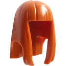 LEGO Mørk orange Langt hår med Lige Bangs (Gummi) (17346)