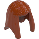 LEGO Dark Orange Long Straight Hair with Side Part (92083)