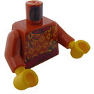 LEGO Donkeroranje Maharaja Lallu Torso met Dark Oranje Armen en Geel Handen (973)