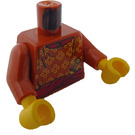 LEGO Donkeroranje Maharaja Lallu Torso met Donkeroranje Armen en Geel Handen (973 / 73403)