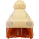 LEGO Dunkelorange Mittlere Länge Haar und Tan Bobble Hut mit Pompom (68502)