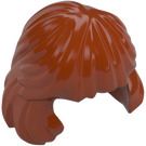 LEGO Dunkelorange Mittellanges Haar, gekämmt Behind Ear (36037)