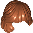 LEGO Orange sombre Mi-longueur Cheveux, peigné Behind Ear (36037)