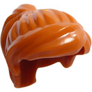 LEGO Dunkelorange Mittellanges Haar mit Pferdeschwanz und Lang Pony (18227 / 87990)