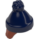 LEGO Arancione scuro Media lunghezza Dritto Capelli con Dark Blu Bobble Cappello (68502)