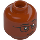 LEGO Dark Orange Minifigure Head with Decoration (Recessed Solid Stud) (3274)