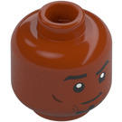 LEGO Dark Orange Minifigure Head with Decoration (Recessed Solid Stud) (3274)