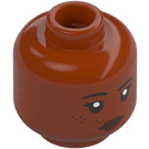 LEGO Dark Orange Minifigure Head with Decoration (Recessed Solid Stud) (3274)