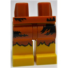 LEGO Dunkles Orange Minifigur Hüften und Beine mit Caveman Muster (3815)