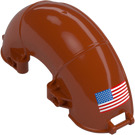 LEGO Dark Orange Mudguard Panel with American Flag (Left)