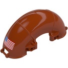 LEGO Dark Orange Mudguard Panel with American Flag (Right)