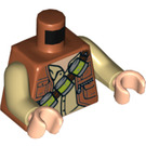 LEGO Dark Orange Owen Grady with Lime Flasks on Torso and Blue Legs Minifig Torso (973 / 76382)