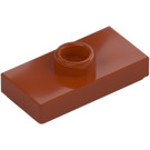 LEGO Dark Orange Plate 1 x 2 with 1 Stud (with Groove and Bottom Stud Holder) (15573 / 78823)