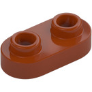 LEGO Dark Orange Plate 1 x 2 with Rounded Ends and Open Studs (35480)