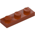 LEGO Donkeroranje Plaat 1 x 3 (3623)