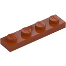 LEGO Donkeroranje Plaat 1 x 4 (3710)