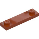 LEGO Dunkles Orange Platte 1 x 4 mit Zwei Noppen mit Nut (41740)