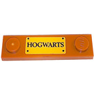 LEGO Dark Orange Plate 1 x 4 with Two Studs with HOGWARTS Sticker with Groove (41740)