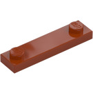 LEGO Mörk Orange Platta 1 x 4 med Två Knoppar utan spår (92593)