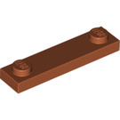 LEGO Dark Orange Plate 1 x 4 with Two Studs without Groove (92593)