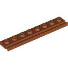 LEGO Donkeroranje Plaat 1 x 8 met Deur Rail (4510)
