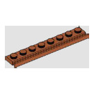 LEGO Donkeroranje Plaat 1 x 8 met Deur Rail (4510)