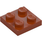LEGO Dark Orange Plate 2 x 2 (3022)