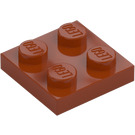 LEGO Mørk oransje Plate 2 x 2 (3022 / 94148)