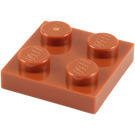 LEGO Dunkelorange Platte 2 x 2 (3022 / 94148)