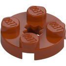 LEGO Orange Sombre assiette 2 x 2 Rond avec Trou d'essieu (avec trou d'axe en '+') (4032)