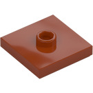 LEGO Donkeroranje Plaat 2 x 2 met groef en 1 Midden Nop (23893 / 87580)