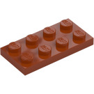 LEGO Donkeroranje Plaat 2 x 4 (3020)