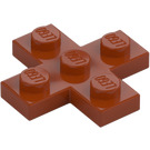 LEGO Donkeroranje Plaat 3 x 3 Kruis (15397)