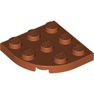 LEGO Donkeroranje Plaat 3 x 3 Ronde Hoek (30357)