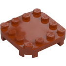 LEGO Dunkles Orange Platte 4 x 4 x 0.7 mit Abgerundete Ecken und Empty Middle (66792)