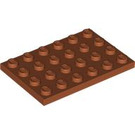 LEGO Donkeroranje Plaat 4 x 6 (3032)