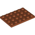 LEGO Orange sombre assiette 4 x 6 (3032)