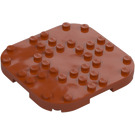 LEGO Dark Orange Plate 8 x 8 x 0.7 with Rounded Corners (66790)