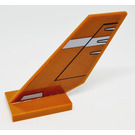 LEGO Dark Orange Shuttle Tail 2 x 6 x 4 with Two Gray Stripes and Rudder on both sides Sticker (6239)