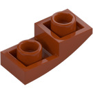 LEGO Donkeroranje Helling 1 x 2 Gebogen Omgekeerd (24201)