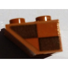 LEGO Dark Orange Slope 2 x 2 (45°) Inverted with Two checks Sticker with Flat Spacer Underneath (3660)