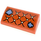 LEGO Dark Orange Slope 2 x 4 Curved with Patched cushion Sticker with Bottom Tubes (88930)