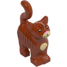 LEGO Dark Orange Standing Cat with Long Tail with Tan Fur and Stripes (16237 / 32714)