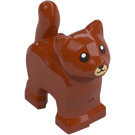 LEGO Dark Orange Standing Cat with Short Tail Up with Brown Nose (80686 / 93700)