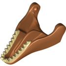 LEGO Dark Orange T-rex Lower Jaw with Tan Teeth (11896 / 98057)