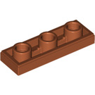 LEGO Donkeroranje Tegel 1 x 3 Omgekeerd met Gat (35459)